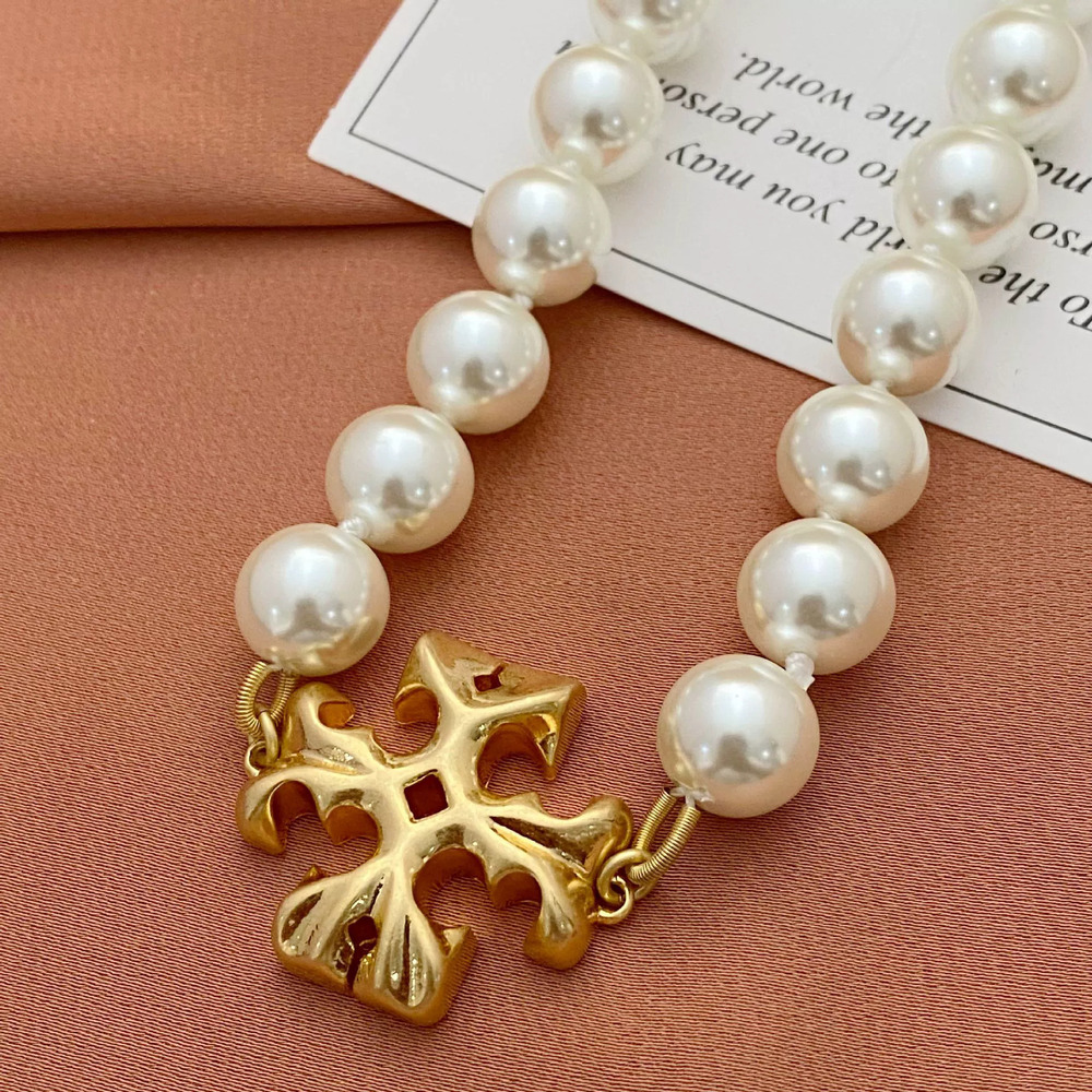 Tory Burch Pearl Letter Pendant Necklace